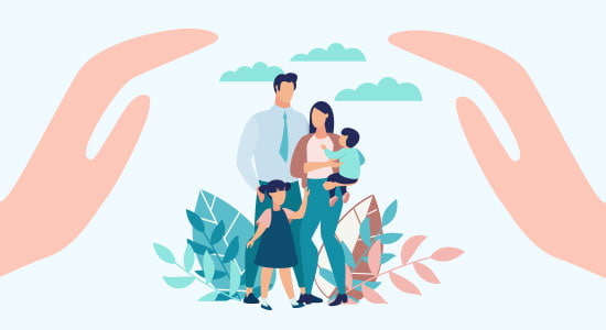 A simple vector illustration of a family
